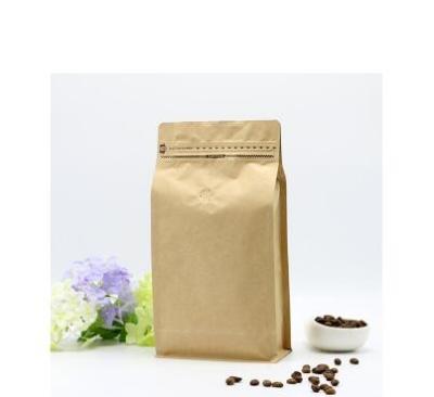 China Side gusset flat bottom k paper food bag with zipper, stand up square bottom kraft paper nuts packaging bag for sale