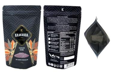 China Customized printing food grade stand up pouch matte black zip lock food bag packaging for sale