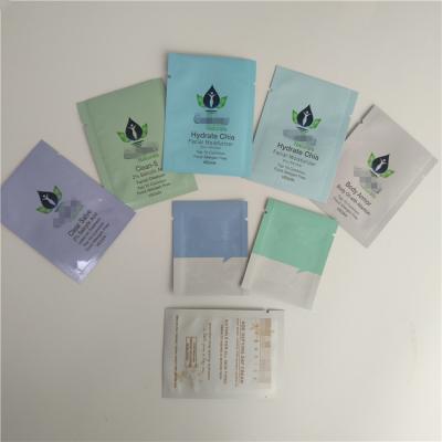 China Custom Printing heat seal Samll Paper/Plastic Sachet  Packaging bags for Cosmetics Packing for sale