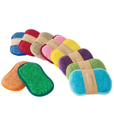 China Viable Wholesale Microfiber Dish Sponge Pad Scrubber Dish Kitchen Sponge Viable Processing Cleaning Rack for sale