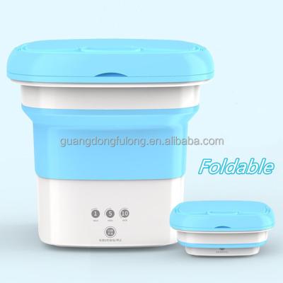 China Mini Folding Wash Bucket Household Portable Electric Seal Operation Button Touch Hotel Washing Machine Foldable Barrel for sale