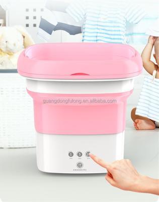 China Hotel Portable Mini Baby Clothes Washer Small Seal Underwear Other Washing Machine For Underwear Mini Folding Wash Bucket Household for sale