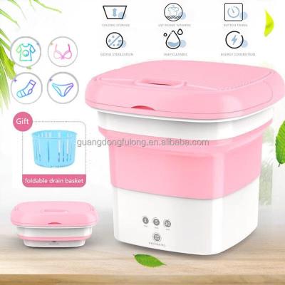 China Hotel Folding Mini Washing Machine Household Portable Underwear Knocks Mini Washing Machine Electric Touch Button Operation for Travel for sale