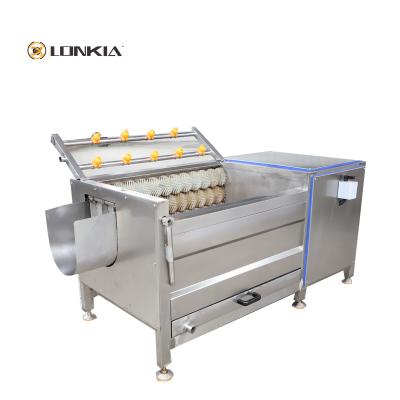 China Industrial Vegetable Jujube Apple Washer Cleaning Machine Cassava Potato Washing and Peeling Machine zu verkaufen