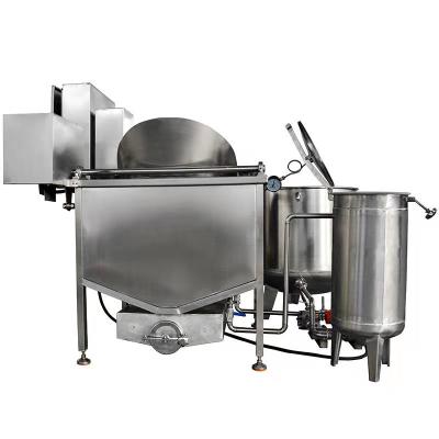 China 304 Stainless steel electric heating water oil continuous fryer gas continuous frying machine Te koop