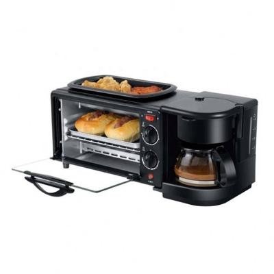 China Breakfast Oven Coffee Pot Frying Pan Retro Toast 3 in 1 Mini Electric Sandwich Maker Toaster Oven for Cook for sale