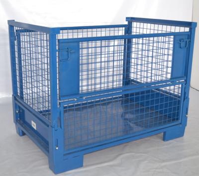 China Heavy Duty Collapsible Material Storage And Handling Metal Wire Mesh Cages Pallet Container for sale