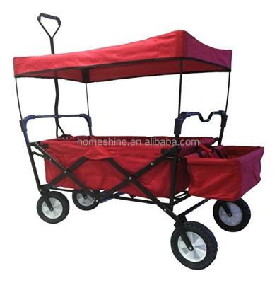 China Easy Movable Collapsible Folding Beach Cart With Canopy for sale