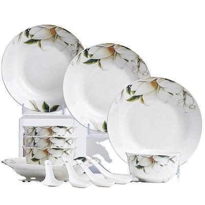 China Royal Style Disposable Cutlery Set With Real Gold Painting Fine Bone Chinese Cutlery Set for sale