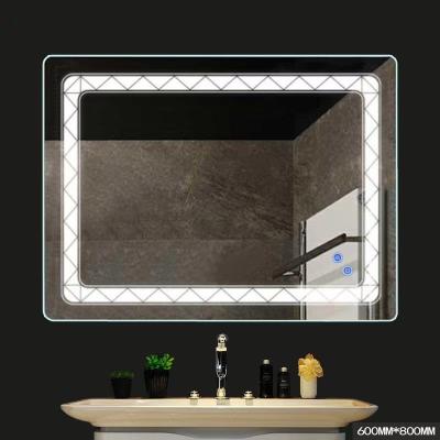 China CLASSIC Wall Mounted Modern Style Hotel Bathroom Mirror Fog Mirrors With Led Lights for sale