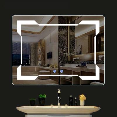 China Modern Design Style Modern Fog Light Mirrors Clock Bathroom Smart Mirror With Led And Dressing Mirror for sale