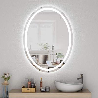 China Illuminated oval bathroom mirror with intelligent touch control dimmer and waterproof anti fog function for sale