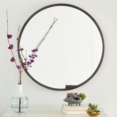 China The CLASSIQUE Antiqued Explosion-proof Metal Framed Round Mirror in Bronze for sale