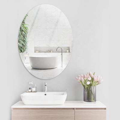 China Marry Shape Oval Mirror With Beveled Edge Glass Frameless Vanity Mirror for sale