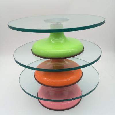 China Good quality disposable 12 inch tempered glass cake stand/cake turntable for sale