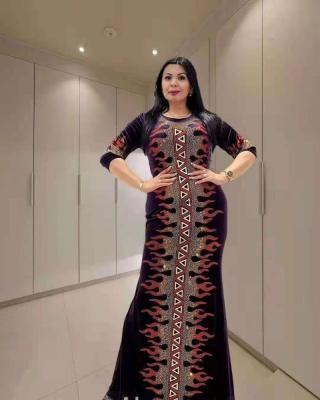 China Wholesale Eco-Friendly Rhinestone Muslim Abaya Dubai Women Yibu Women's African Long Abaya Dress for sale