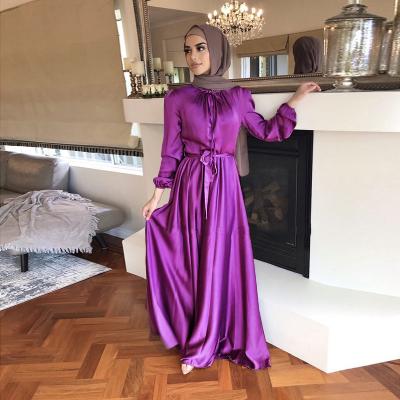 China Wholesale Eco-Friendly Solid Color Eco-friendly Middle East Saudi Arabia Fashion Slytherin Satin Robe African Long Abaya for sale