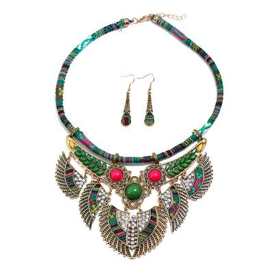 China TRENDY Fashion European America Africa Coin Necklace Earring Hand Made Jewelry Set for sale