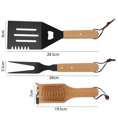 China KITCHENCARE Easily Cleaned Grilling Tool Kit Outdoor Grill Set Camping BBQ Set 3 Piece BBQ Grill Tool for sale