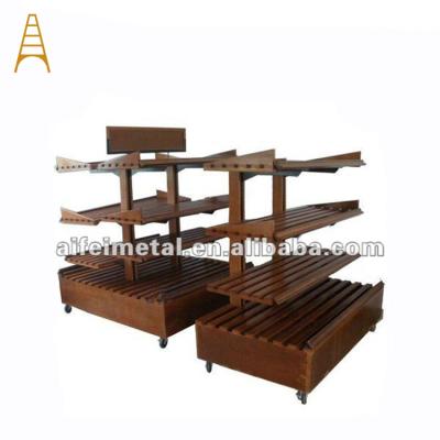 China High quality wooden bread display rack for bakery AF-BAK004 for sale