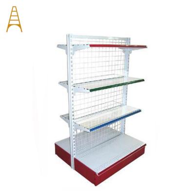 China Super Size Market Customized Double Sided Double Sided Metallic Material Display Rack for sale