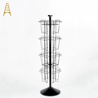 China Newspaper/Magazine/Book Rotate Portable Magazine Cartoon Display Stand Rack Holder for sale