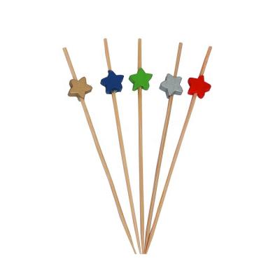 China Food Safe Disposable Multicolor Pointed Five Star Decorative Bamboo Tooth Pick Wooden for sale