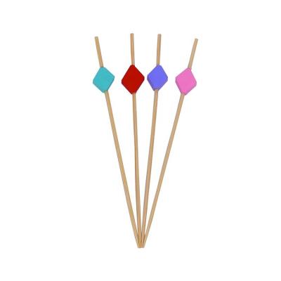 China Decorative Colorful Beveled Quadrilateral Bamboo Drink Stick Custom Disposable for sale