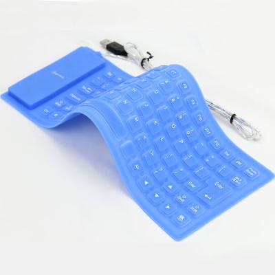 China Waterproof dustproof mini usb keyboard 85 washable soft silicone flexible cable keyboard plug and play for sale