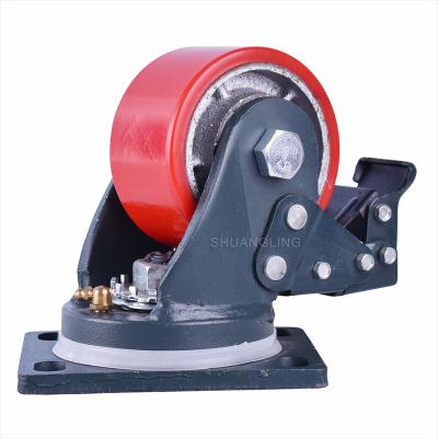 China Durable Safe And Durable 1t Polyurethane Heavy Duty Caster for sale