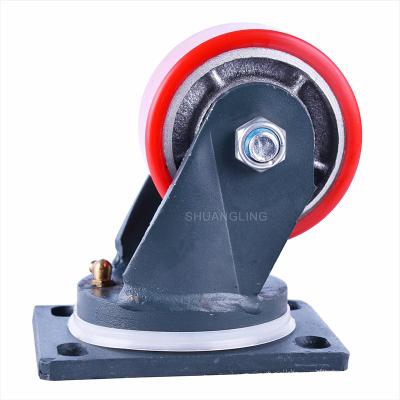 China High Quality Durable Cast Iron Core PU Heavy Caster 1-3T for sale