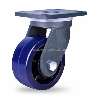 China First class quality double ball bearing cast iron core durable super load bearing elastic big rubber caster for sale