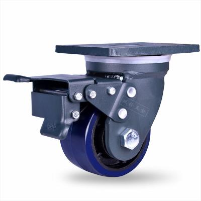 China High Elasticity High Quality Durable 4 Inch Brake Rubber Caster for sale