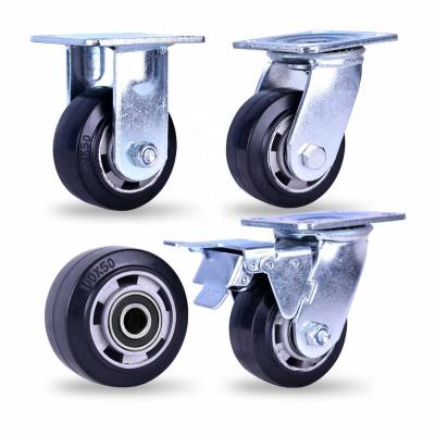 China Durable Diameter 100 Mm, Wheel Width 50 Mm Aluminum Heavy Duties Swivel Caster Wheel for sale