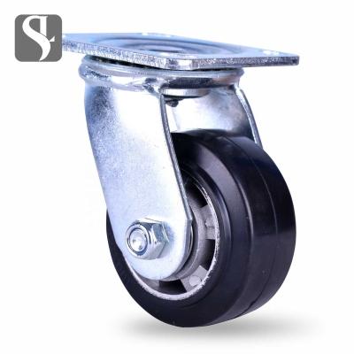 China Durable High Cost Performance 4 Inch Aluminum Core Heavy Rubber mute Caster Wheel for sale