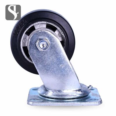 China Factory Price 100mm Durable Heavy Black Rubber Caster Wheel for sale