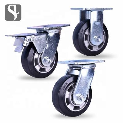 China Durable latest style is on sale industrial heavy duty caster wheels with solid rubber brake wheels for sale