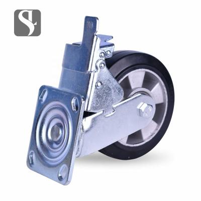 China Wholesale High Quality 6 Inch Durable Heavy Duty Casters Industry Wheels Trolley Casters, Universal Wheels, Aluminum Core Rubber Wheel for sale