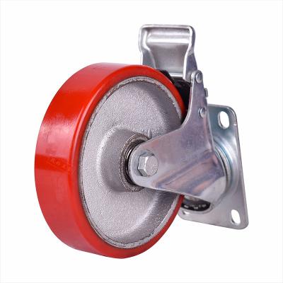 China Durable Medium Polyurethane Caster Diameter 75mm 100mm 125mm Furniture Caster for sale