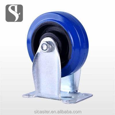 China Durable 3 4 5 Inch Blue Rubber Wheel Medium Elastic Wheel for sale