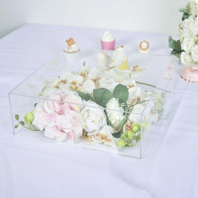 China Acrylic Plastic Lucite Transparent Plexiglass Crystal Display Flower Box For Gift for sale