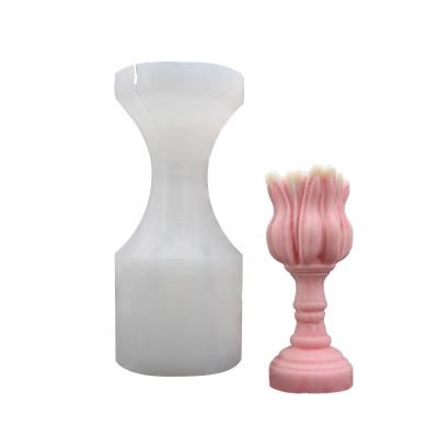 China Viable Carousel Candle DIY Tulip Silicone Mold Cake Mold Scented Candle Making Tool for sale