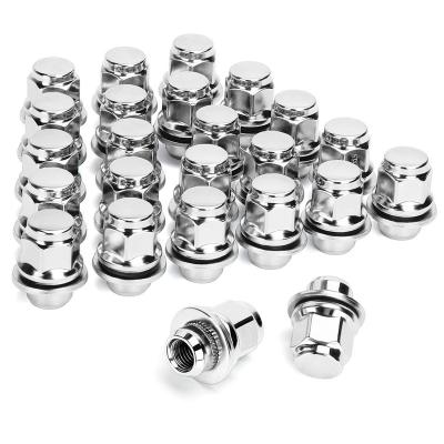 China Universal m12x1.5 stainless steel car solid wheel nut auto flat mag seat lug nuts for sale