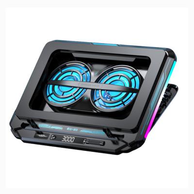 China D15 Newest Product Gaming Notebook Cooler LED RGB Light Laptop Cooling Pad Stand with 2 Fans for sale