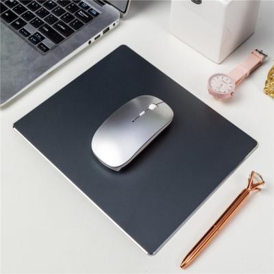 China Custom Logo Accepted Ergonomic Dual Side Usable Metal Aluminum Office Gaming Mouse Pad for sale