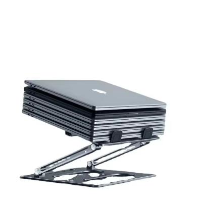 China Hot Selling Silver Custom Logo Adjustable Laptop Stand 10-17 inch Metal Foldable Laptop Stand Aluminum Laptop Stand for sale