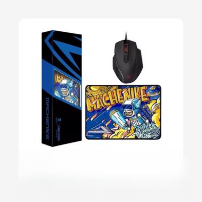 China Factory Oem Machenike M1 3600dpi Rgb Backlight Mechanical Desktop Gaming Wired Usb Computer Mouse Set With Mouse Pad for sale