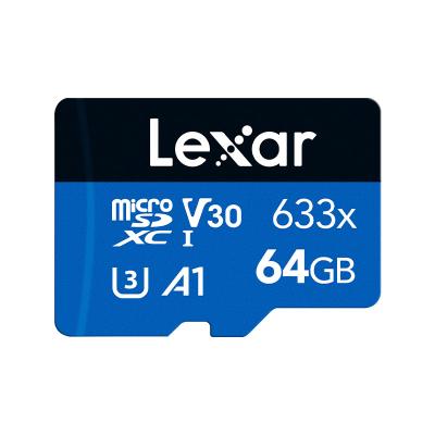 China Lexar 64GB TF Micro Memory Card C10 U3 V30 A2 High Speed Memory Card Read Speed 100MB/s 633x for sale