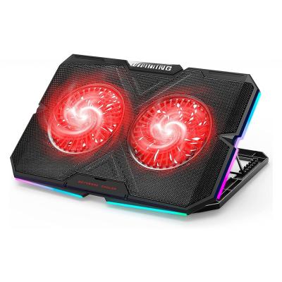 China Adjustable Height RGB Gaming Notebook Cooler 1kg Suitable for 17 inch Laptop 6 Quiet Fans RGB Lighting for sale