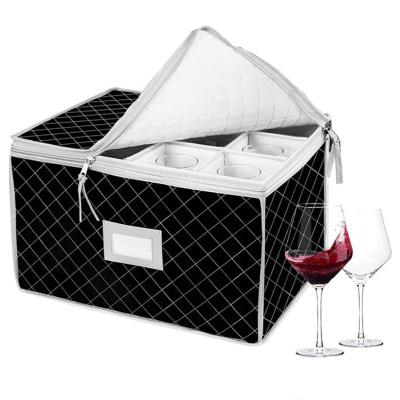 China Premium Stemware Storage Case with Divider for Wine Glasses, Champagne , Glassware Container, Organization Box for sale